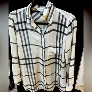Old Navy Black and White Plaid Shirt